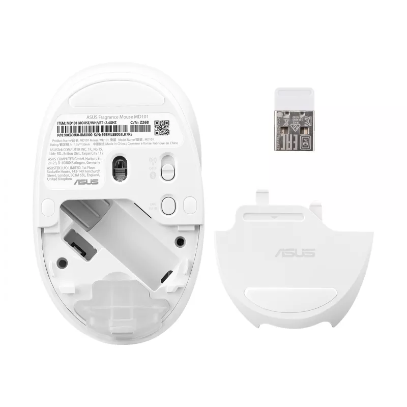Rato ASUS Fragrance MD101 Home ambidestro RF Wireless + Bluetooth ótico 2400 DPI