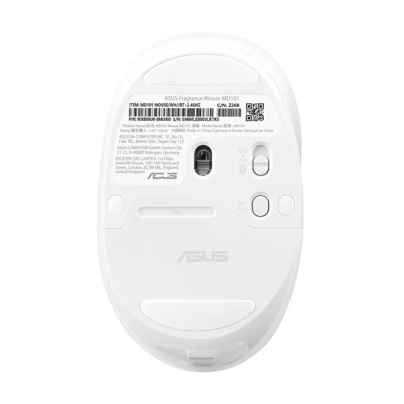 Rato ASUS Fragrance MD101 Home ambidestro RF Wireless + Bluetooth ótico 2400 DPI