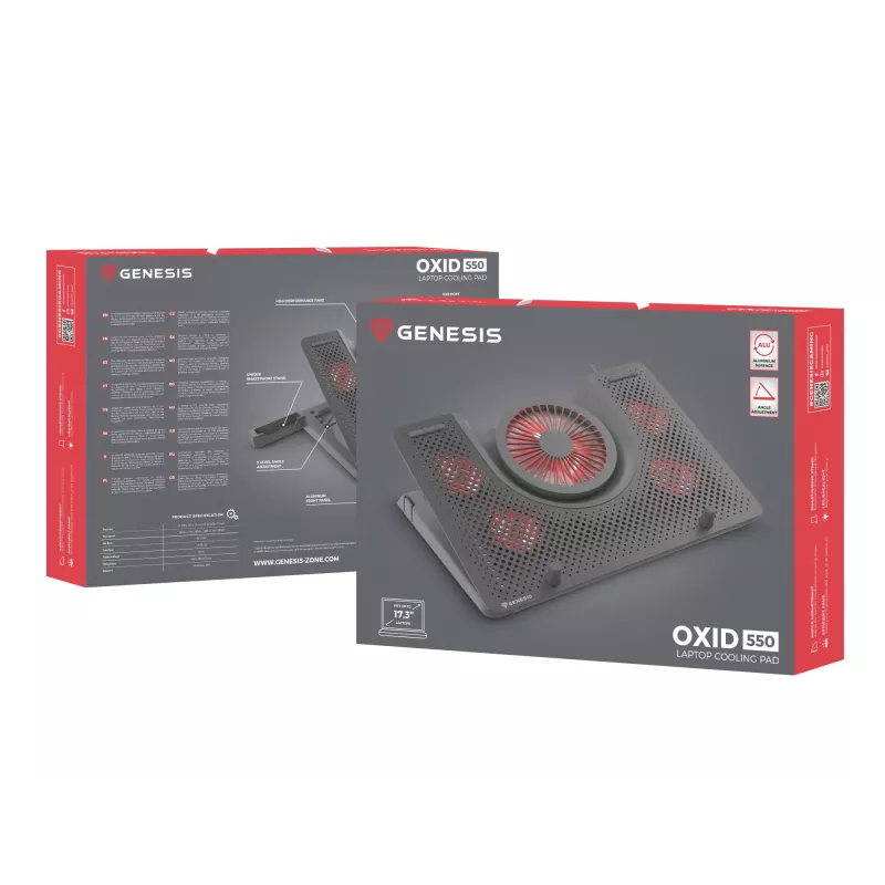 Base de arrefecimento para portátil GENESIS Oxid 550 43,9 cm (17,3