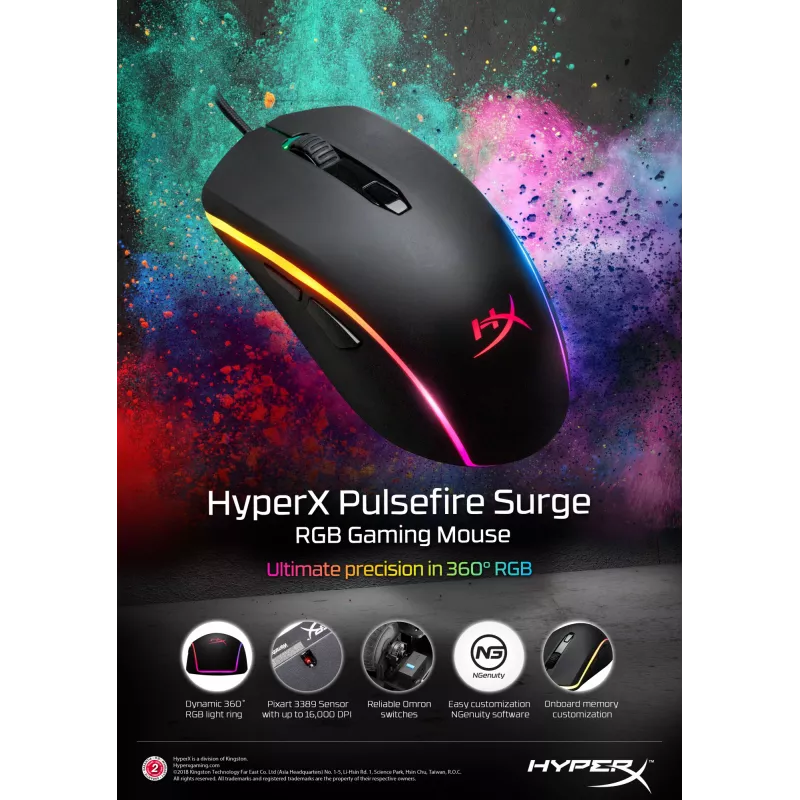 HyperX Pulsefire Surge – Rato gaming (preto)