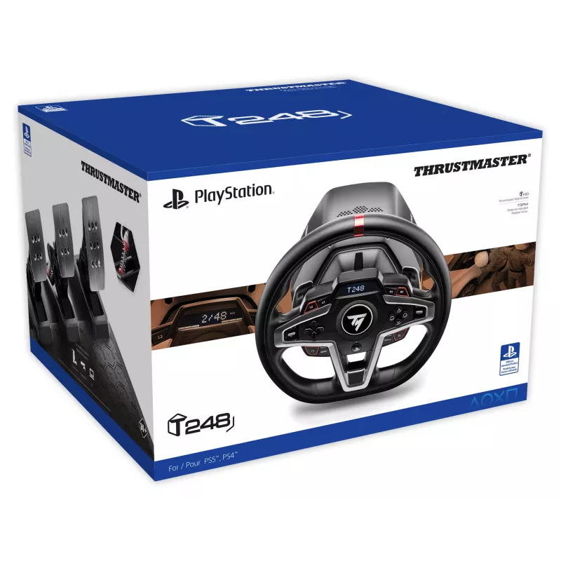 Thrustmaster T248 preto volante + pedais PC, PlayStation 4, PlayStation 5