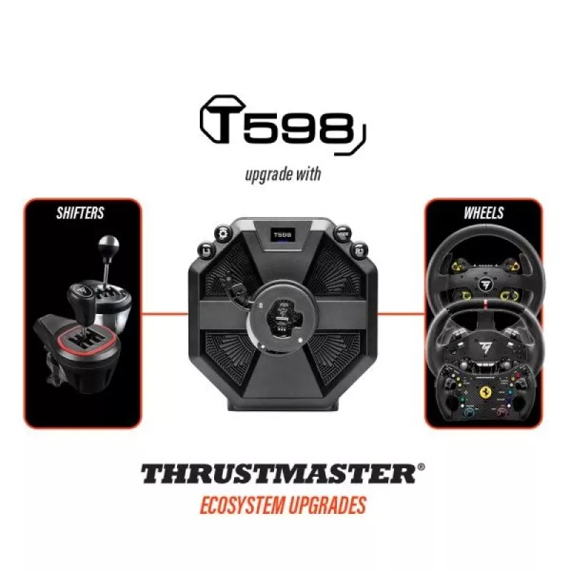 Thrustmaster T598 preto, vermelho USB volante + pedais analógico / digital PC, PlayStation 4, PlayStation 5