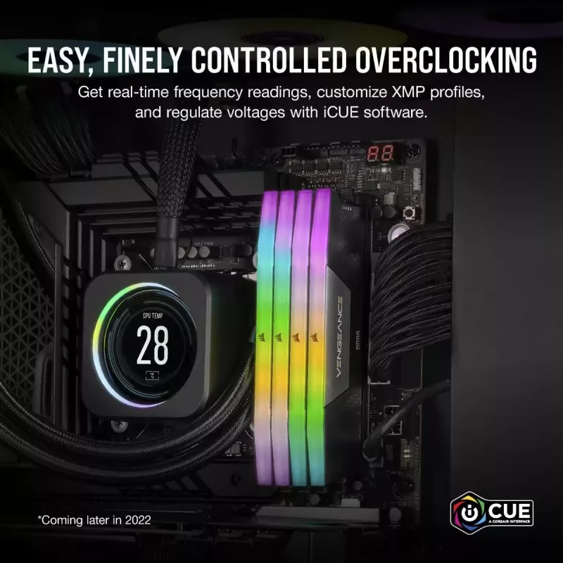 CORSAIR Memória 32GB DDR5 (2x16GB) DRAM 6400MT/s CL36 Kit de memória Vengeance RGB – preto