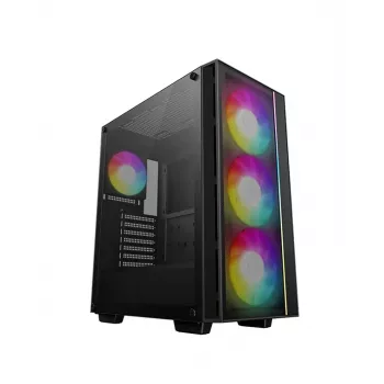 Caixa de PC DeepCool MATREXX 55 MESH V4 C Midi Tower preto — ATX, vidro temperado, frente em malha, USB-C