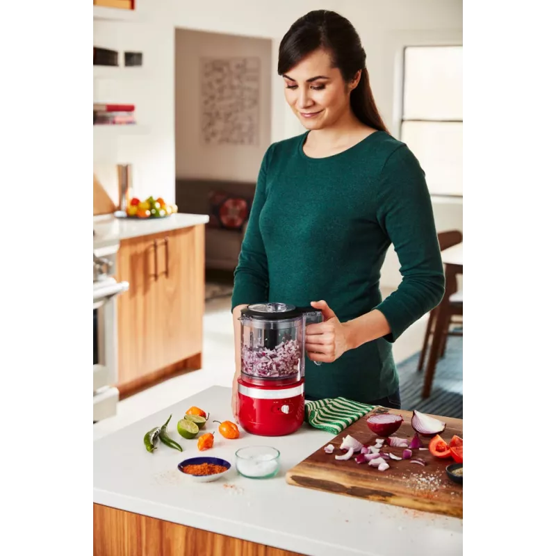 Processador de alimentos elétrico KitchenAid 5KFCB519EER 1,19 l 24 W transparente vermelho