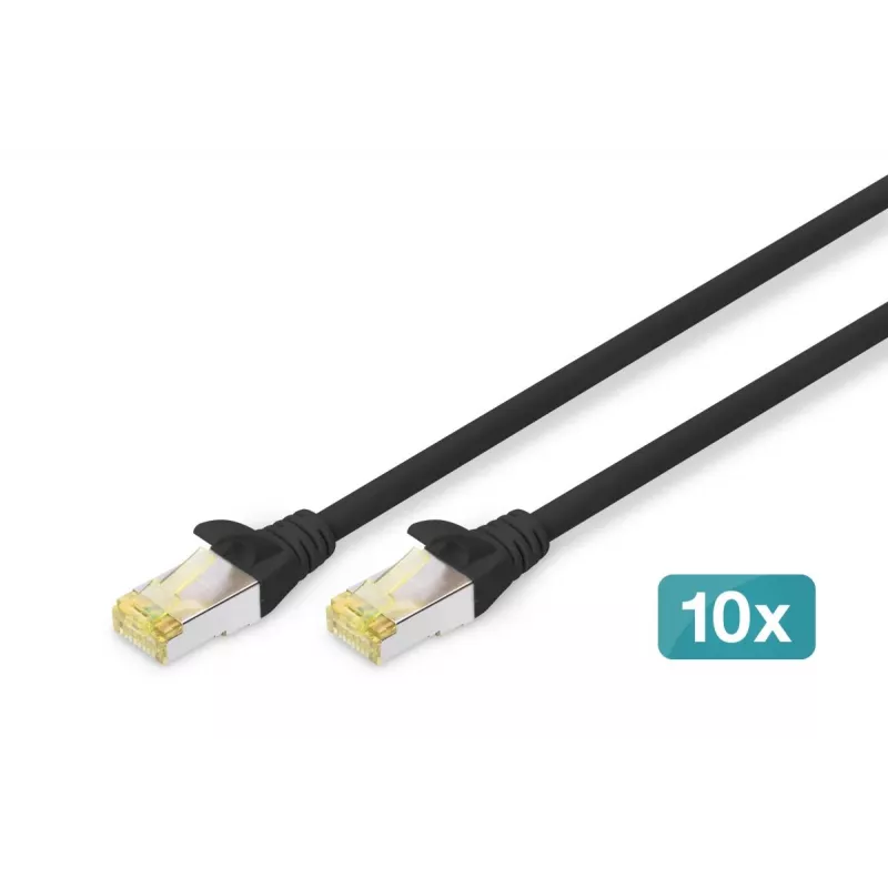 DIGITUS Conjunto de rede 10in - armário 6HE preto prateleira PDU switch 8 portas patch panel CAT6