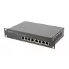 DIGITUS Conjunto de rede 10in - armário 6HE preto prateleira PDU switch 8 portas patch panel CAT6