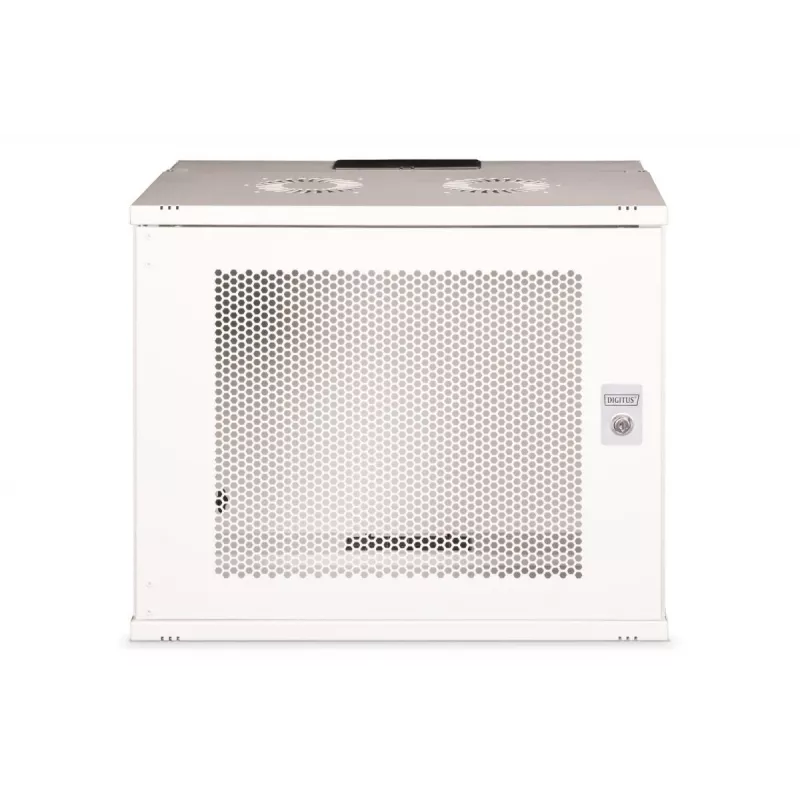 Caixa de parede DIGITUS 19 polegadas 9U SOHO Pro porta perfurada 460 x 540 x 400 mm não montado cinzento