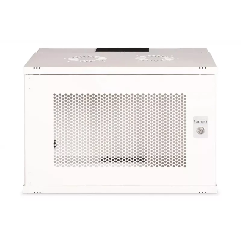 Caixa de parede DIGITUS 19 polegadas 7U - SOHO Pro porta perfurada 370 x 540 x 400mm não montado cinzento