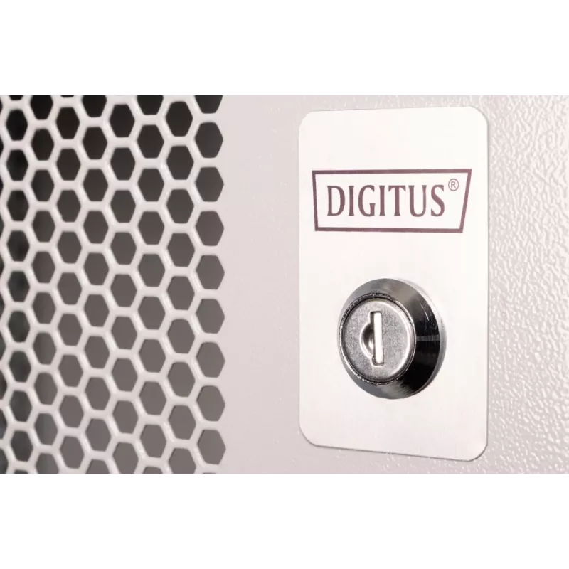 Armário de parede DIGITUS 19 polegadas 12U SOHO Pro porta perfurada 595 x 540 x 400mm não montado cinzento