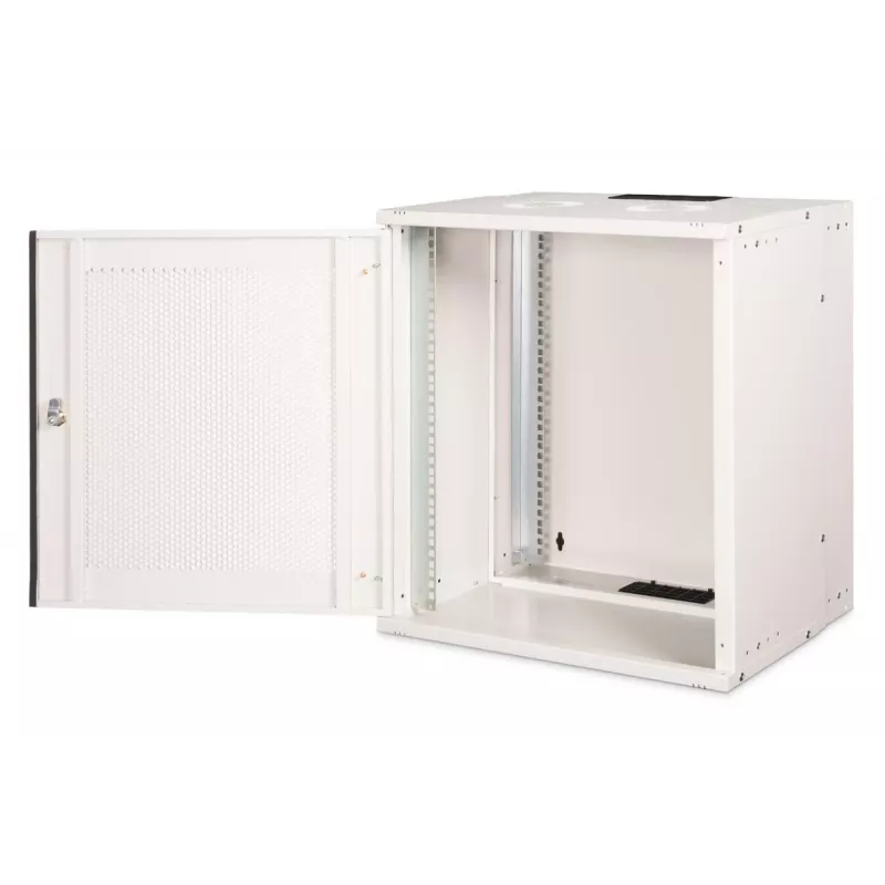 Armário de parede DIGITUS 19 polegadas 12U SOHO Pro porta perfurada 595 x 540 x 400mm não montado cinzento
