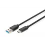 Cabo de ligação DIGITUS USB Type-C, Type C para A M/M, 1m SuperSpeed preto