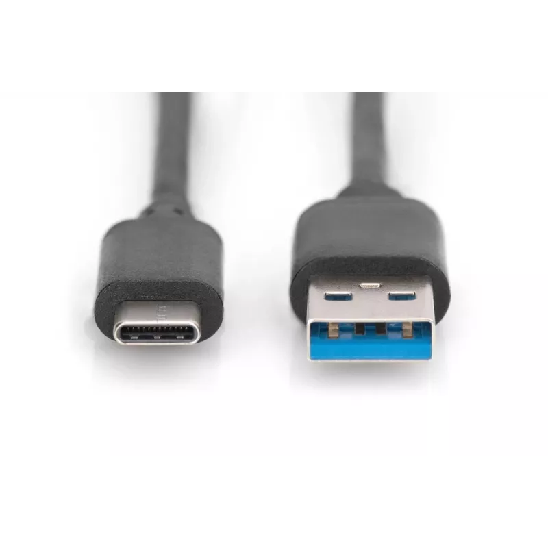 Cabo de ligação DIGITUS USB Type-C, Type C para A M/M, 1m SuperSpeed preto