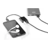 Cabo divisor DIGITUS USB Type-C, tipo C – 3,5 mm + tipo C M/F/F, 20 cm preto
