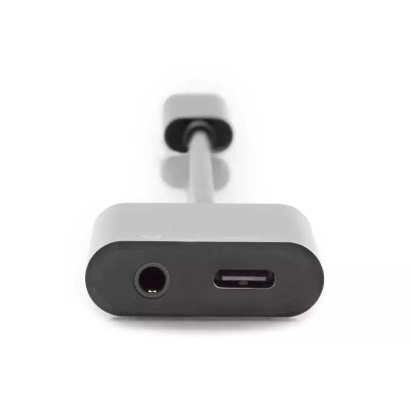 Cabo divisor DIGITUS USB Type-C, tipo C – 3,5 mm + tipo C M/F/F, 20 cm preto
