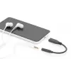 Cabo adaptador de áudio DIGITUS USB Type-C, Type-C - 3,5 mm M/F, 20 cm, entrada/saída de áudio, versão 3.1, CE, preto
