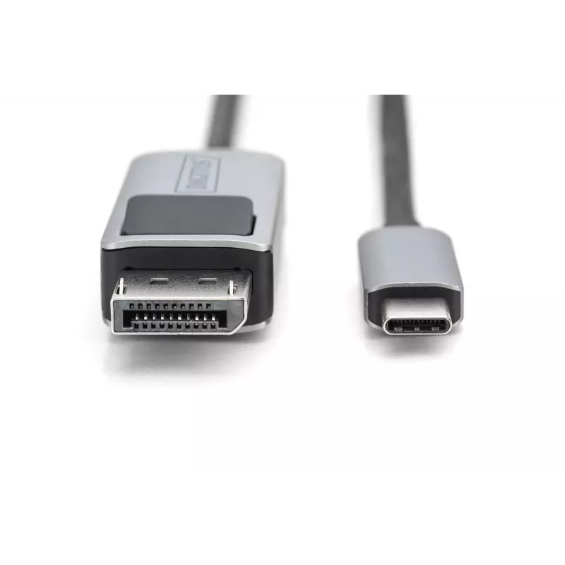 Cabo adaptador DIGITUS USB Type C para DP 8Ka30Hz. HBR3 caixa de alumínio preto 1m
