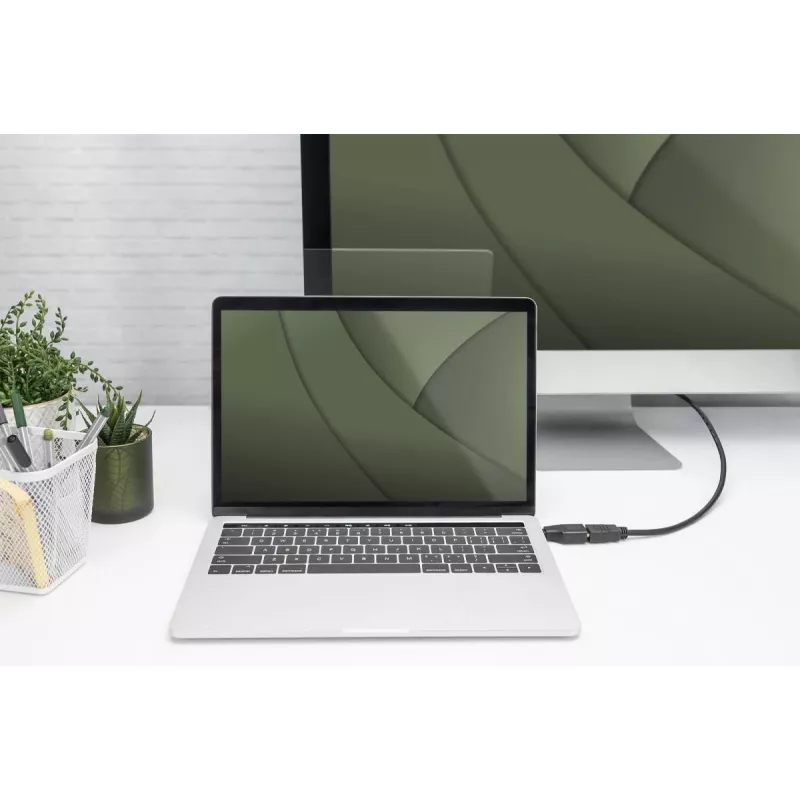 Adaptador Digitus 4K USB USB-C para HDMI-A preto alumínio