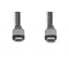 Cabo de ligação DIGITUS USB 4. tipo C para tipo C. Caixa de alumínio trança PP 4K@60Hz. PD3.0. 20Gbit/s. 3m. preto