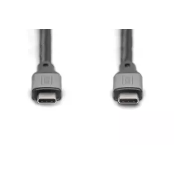 Cabo de ligação DIGITUS USB 4. tipo C para tipo C. Caixa de alumínio trança PP 4K@60Hz. PD3.0. 20Gbit/s. 3m. preto