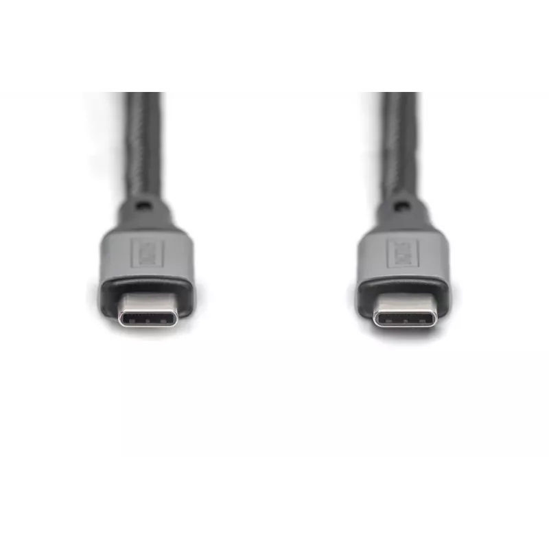 Cabo de ligação DIGITUS USB 4. tipo C para tipo C. Caixa de alumínio trança PP 4K@60Hz. PD3.0. 20Gbit/s. 3m. preto