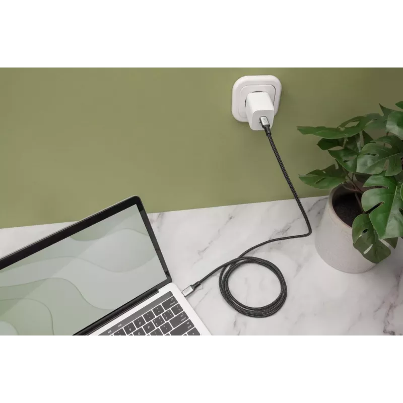 Cabo de ligação DIGITUS USB 4. tipo C para tipo C. Caixa de alumínio trança PP 4K@60Hz. PD3.0. 20Gbit/s. 3m. preto