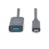 Cabo de extensão USB-C ativo DIGITUS – 10G USB 3.2 Gen2 USB-C – USB-A (M/F) – 5 m