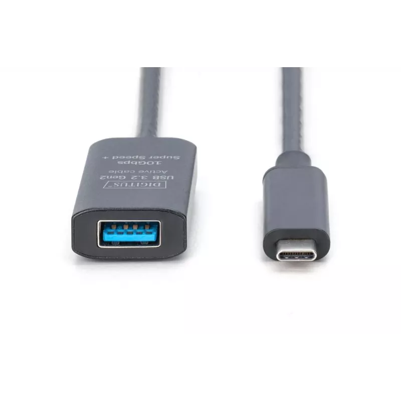 Cabo de extensão USB-C ativo DIGITUS – 10G USB 3.2 Gen2 USB-C – USB-A (M/F) – 5 m