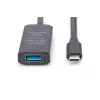 Cabo de extensão USB-C ativo DIGITUS – 5G USB 3.2 Gen1 USB-C – USB-A (M/F) – 5 m