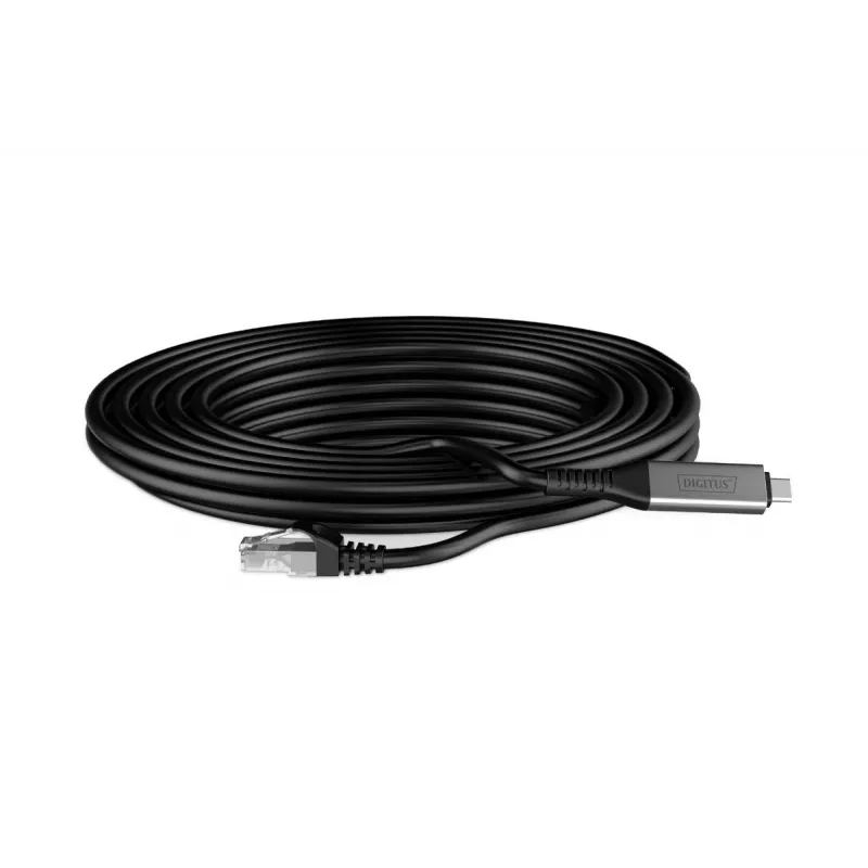 Cabo Ethernet USB-C 3.2 Gen1 - RJ45 DIGITUS - CAT6a S/FTP preto - 3 m
