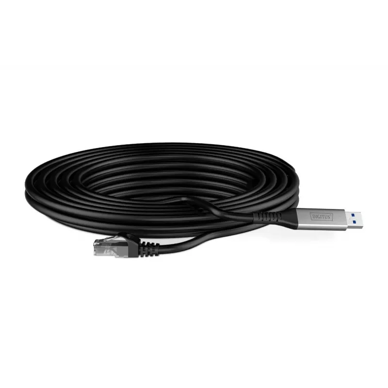 Cabo Ethernet USB 3.2 Gen1 - RJ45 DIGITUS - CAT6a S/FTP preto - 2 m