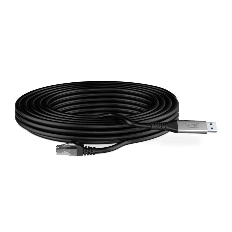 Cabo Ethernet USB 3.2 Gen1 - RJ45 DIGITUS - CAT6a S/FTP preto - 5 m
