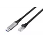 Cabo Ethernet USB 3.2 Gen1 - RJ45 DIGITUS - CAT6a S/FTP preto - 15 m