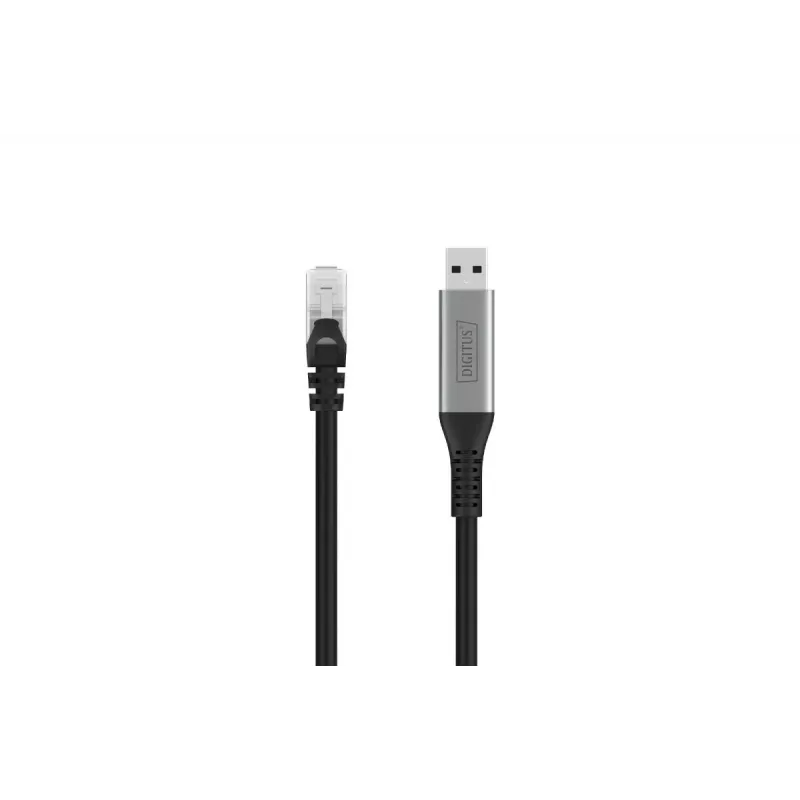 Cabo Ethernet USB 3.2 Gen1 - RJ45 DIGITUS - CAT6a S/FTP preto - 15 m