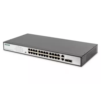 Switch Fast Ethernet PoE DIGITUS 24 portas 2G Combo TP/SFP 390W