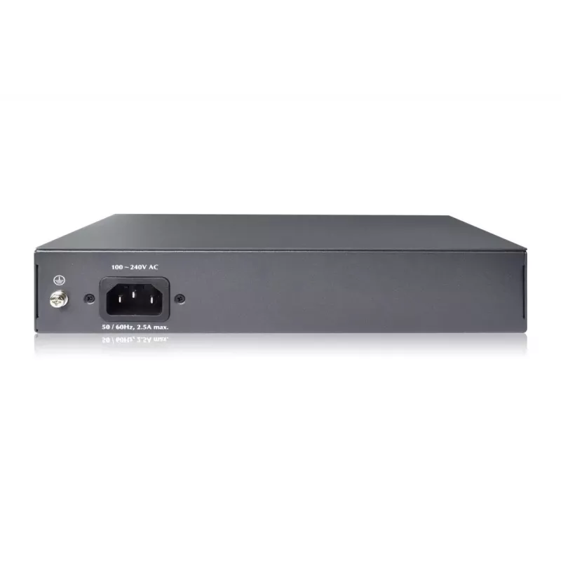 Switch Fast Ethernet PoE af/at DIGITUS 8 portas + 2 uplinks 120W de orçamento PoE, montagem em rack