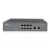 Switch Fast Ethernet PoE af/at DIGITUS 8 portas + 2 uplinks 120W de orçamento PoE, montagem em rack