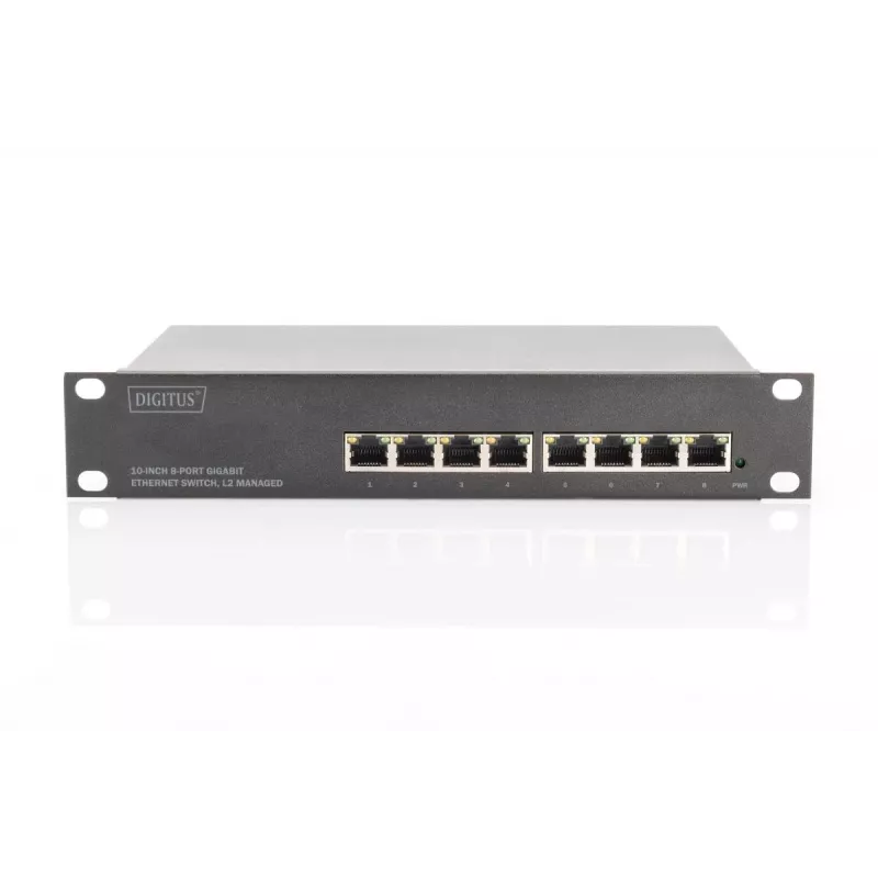 Switch Gigabit Ethernet gerido L2 DIGITUS 8 portas, 10