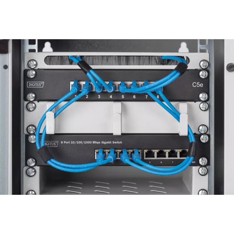 Switch Gigabit Ethernet PoE gerido L2 DIGITUS 8 portas PoE, 10