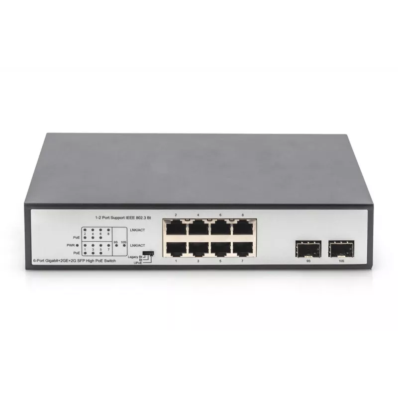Switch não gerido Digitus DN-95140 8 portas Gigabit PoE