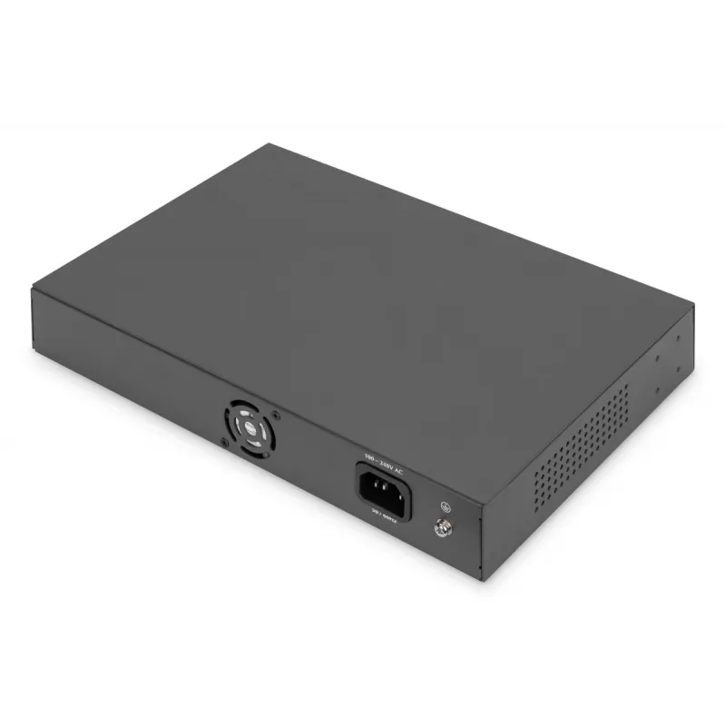 Switch PoE DIGITUS 16 portas 10/100 Mbit/s 16 x portas PoE RJ45 10/100 Mbit/s, 1x GE RJ45, 1x SFP