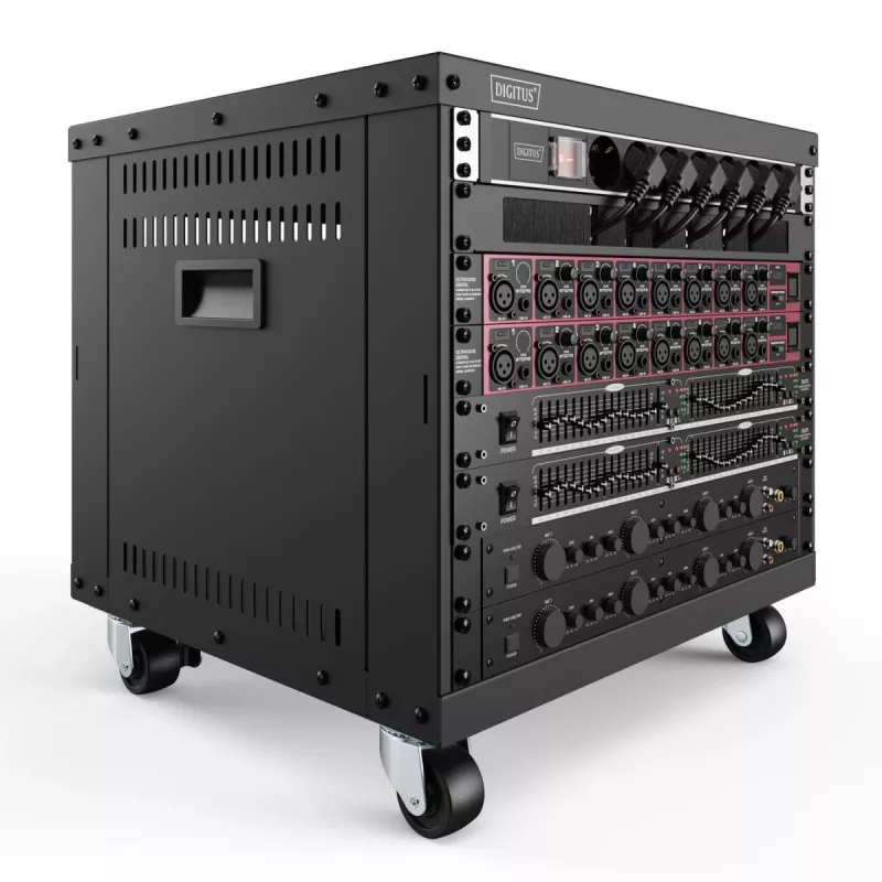 Rack AVS DIGITUS 8U 420x507x460mm furos roscados rodas preto