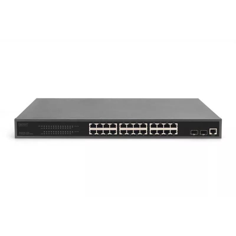 Switch Gigabit Ethernet DIGITUS com injetor PoE 24 portas L2 gerido 2 SFP Upload