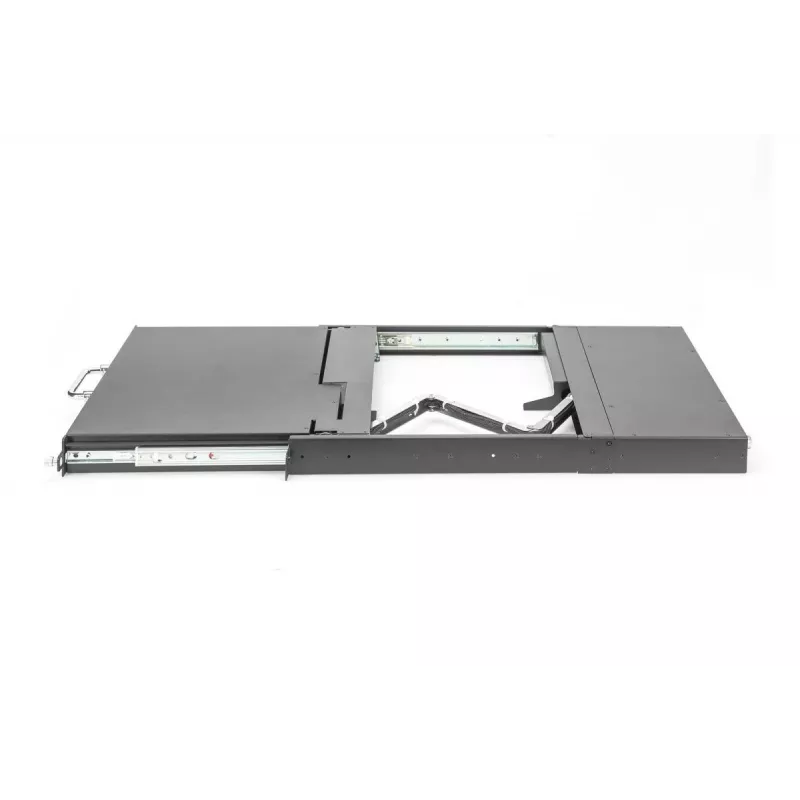 Consola modular DIGITUS HD LCD TFT com KVM de 1 porta, RAL 9005 preto - teclado GE