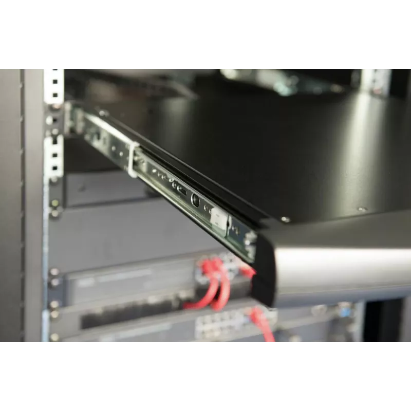 Consola modular DIGITUS HD LCD TFT com KVM de 1 porta, RAL 9005 preto - teclado GE