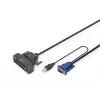 Consola KVM LCD Full HD modular DIGITUS DS-72221-1GE de 19 polegadas (43,2 cm), KVM VGA de 1 porta, touchpad, teclado alemão