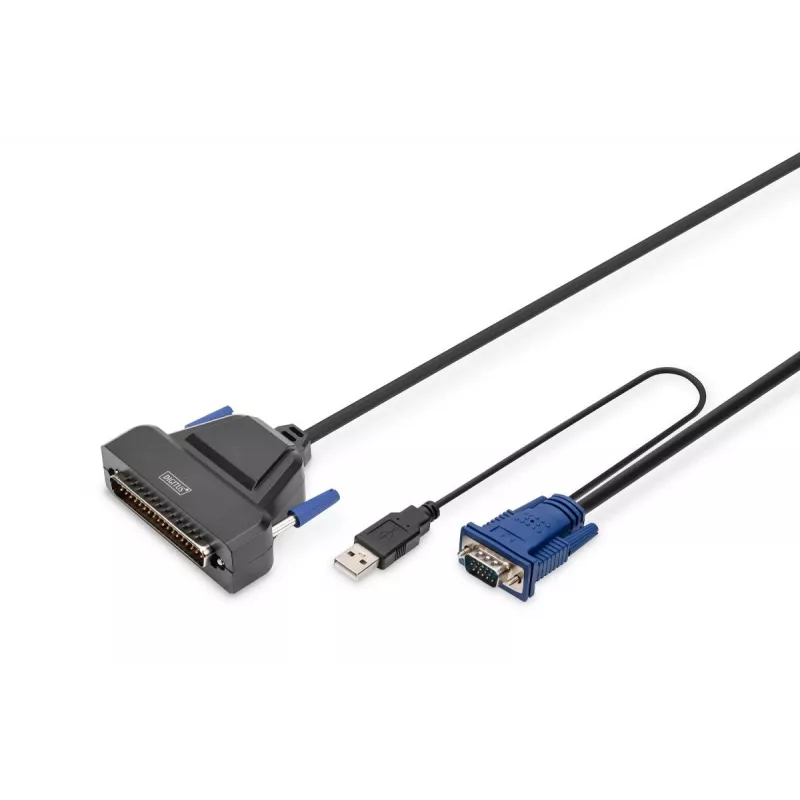Consola KVM LCD Full HD modular DIGITUS DS-72221-1GE de 19 polegadas (43,2 cm), KVM VGA de 1 porta, touchpad, teclado alemão