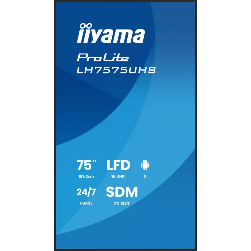 Ecrã de sinalização digital iiyama LH7575UHS-B2AG 190,5 cm (75