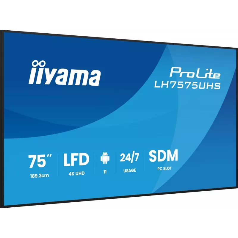 Ecrã de sinalização digital iiyama LH7575UHS-B2AG 190,5 cm (75