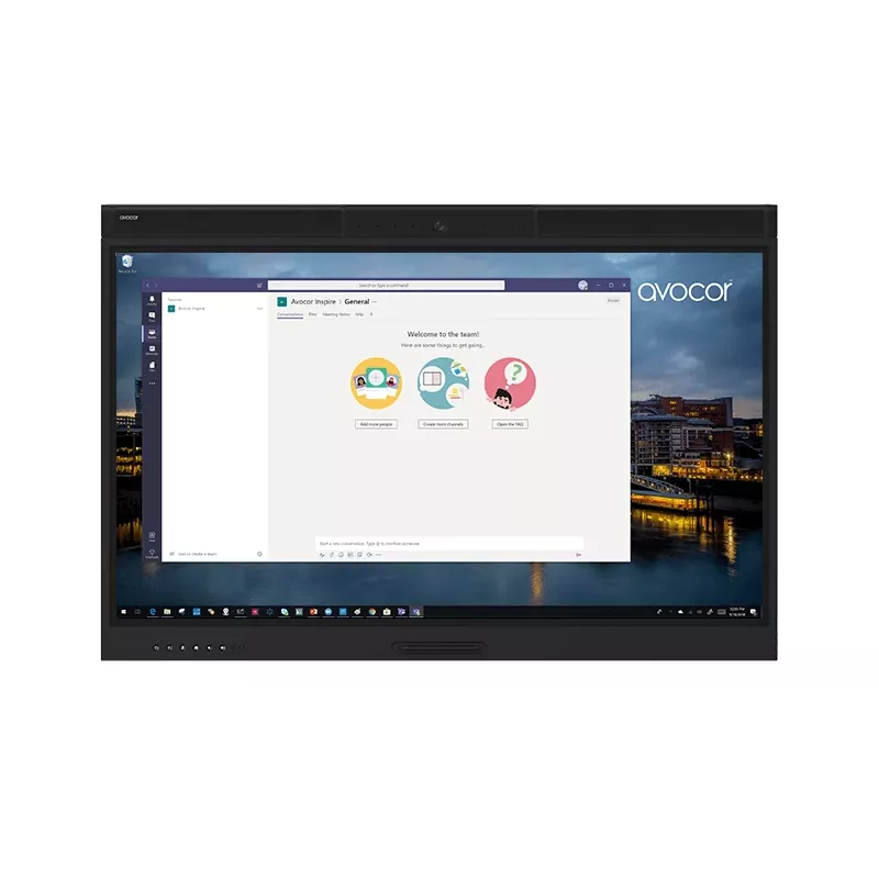 Ecrã interativo Avocor AVW-5555 série W de 55 polegadas (140 cm), 3840 x 2160 4K UHD, LED, multitoque, câmara integrada, preto